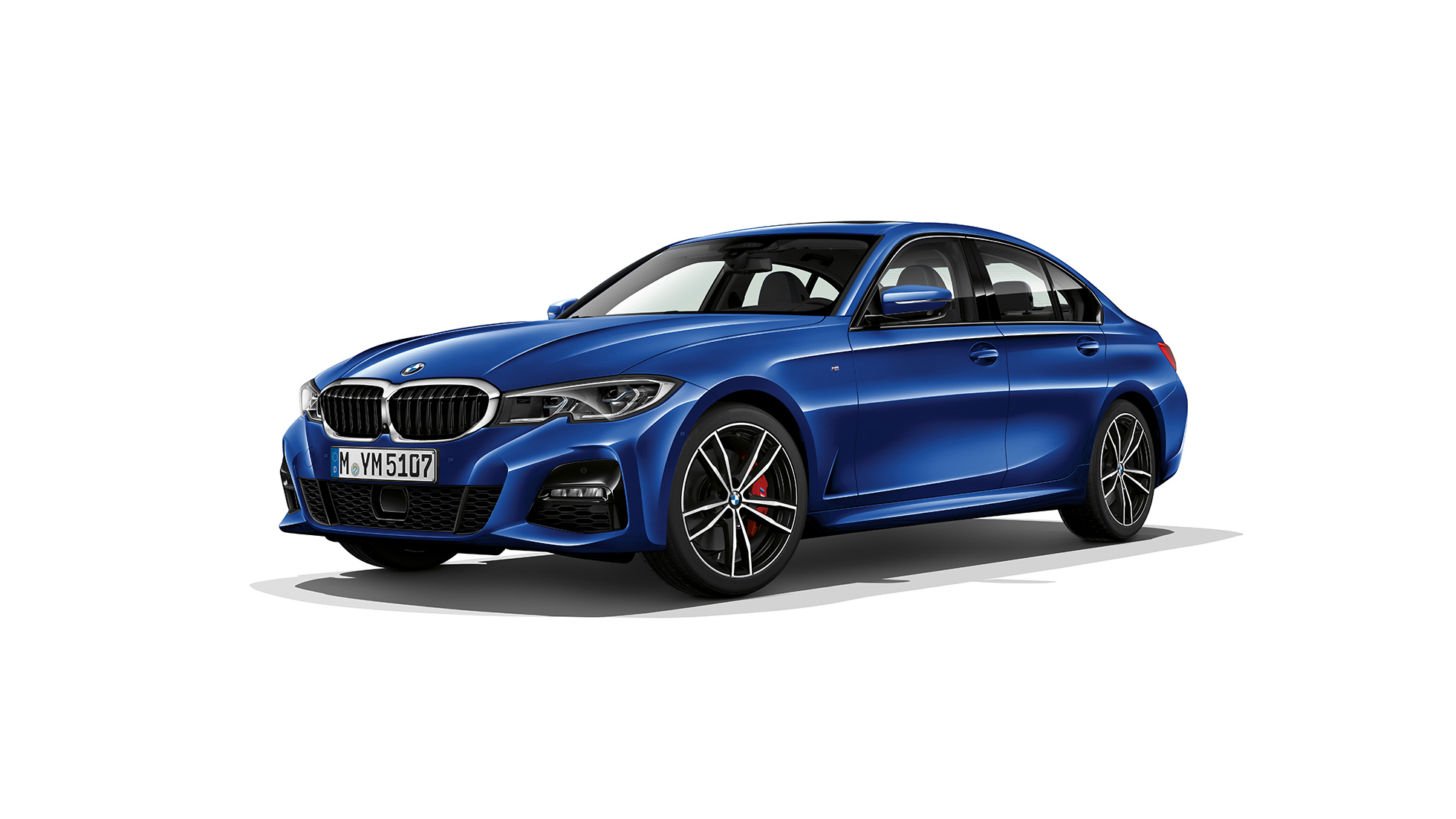 BMW Série 3 Berline, Modèle M Sport. Vue de profil à l’arrêt de la BMW Série 3 Berline en Modèle M Sport.