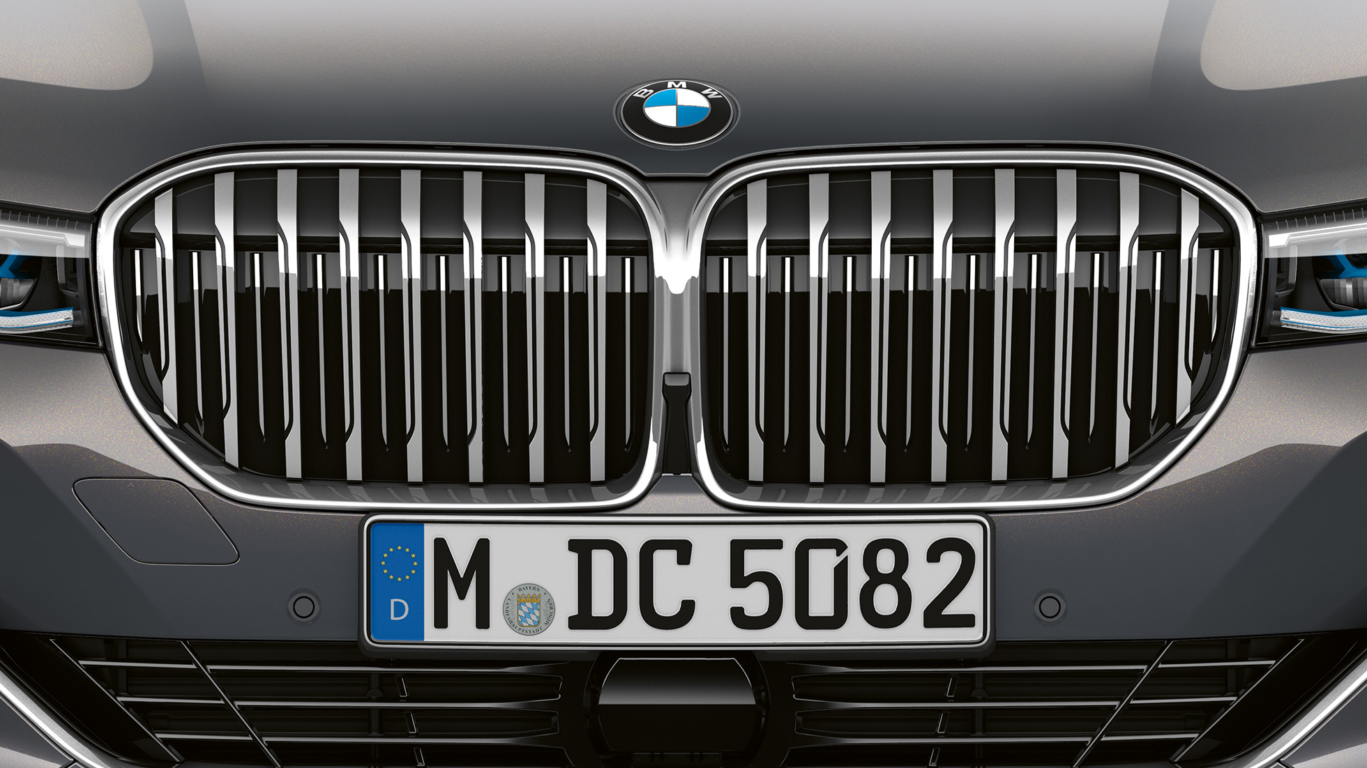 BMW Série 7 Berline en design extérieur Pure Excellence, levier de changement de vitesse BMW Série 7 Berline en design extérieur Pure Excellence : vue en gros plan des naseaux BMW