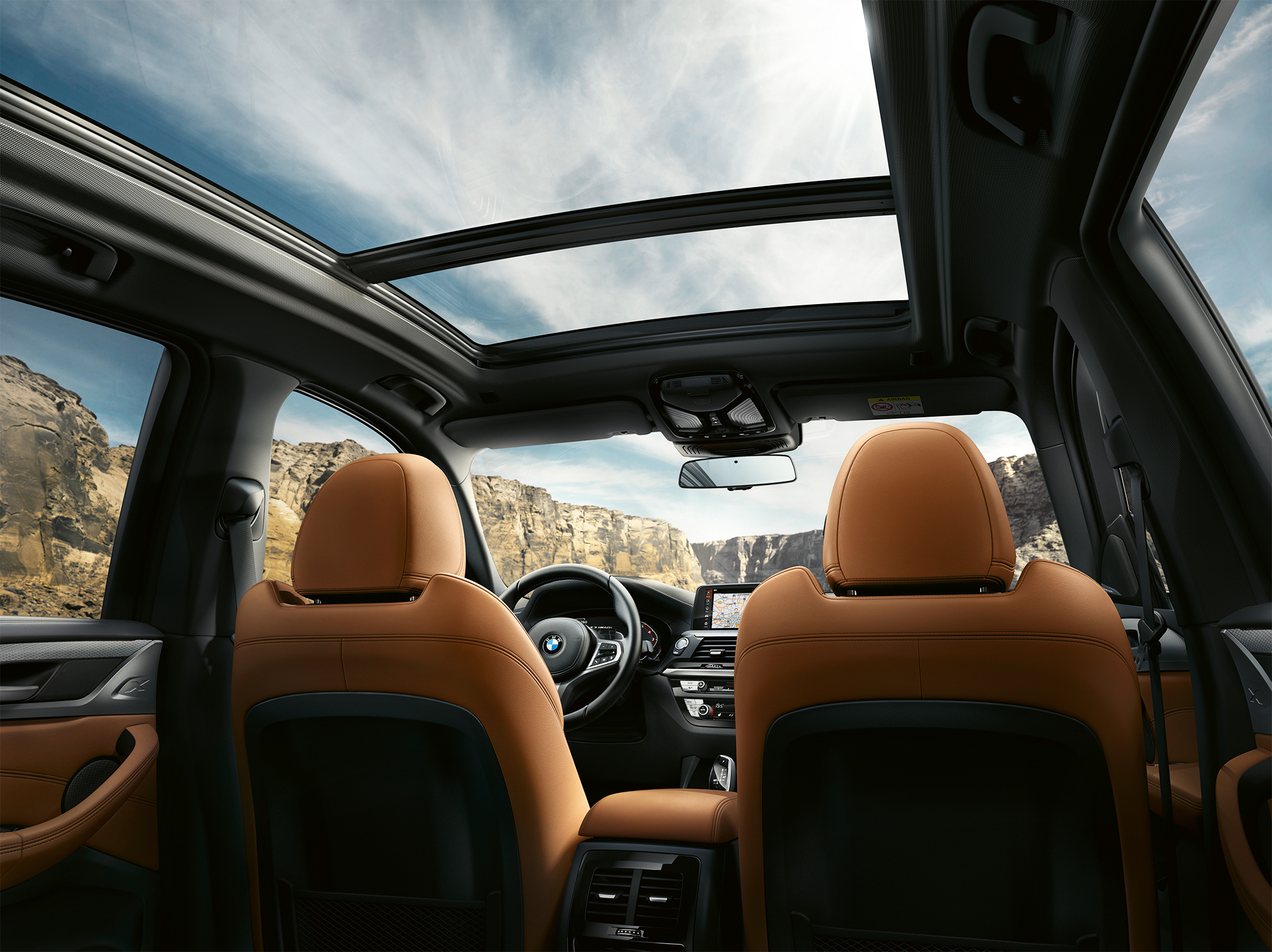 BMW X3 M40i, vue de l’intérieur du poste de conduite BMW X3 M40i, vue de l’intérieur du poste de conduite