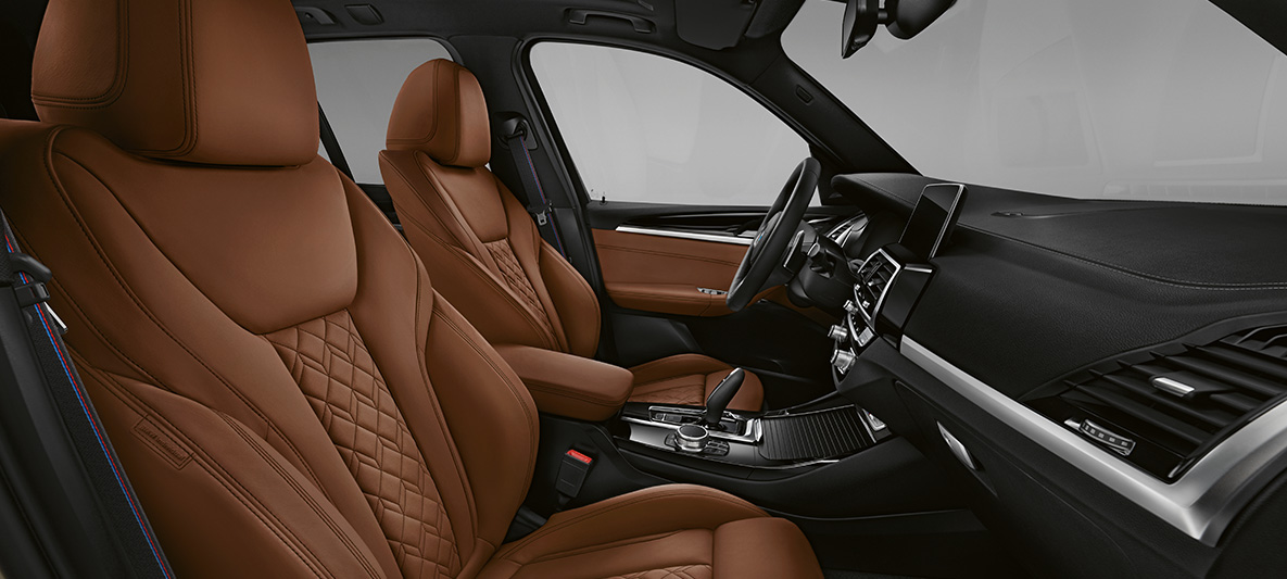 BMW X3, revêtement intérieur BMW Individual étendu en cuir Merino Feinnarbe en Tartufo BMW X3, revêtement intérieur BMW Individual étendu en cuir Merino Feinnarbe en Tartufo