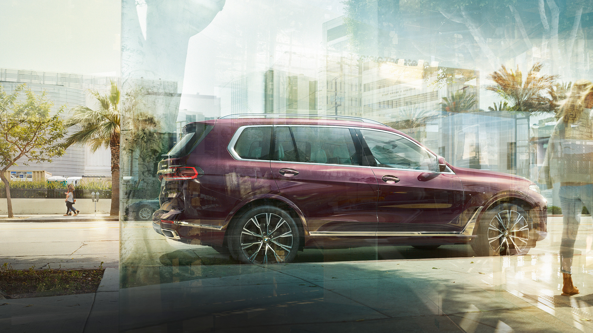 BMW Individual X7 xDrive40i, vue de profil Vue latérale d’une BMW X7 en teinte métallisée Ametrin BMW Individual