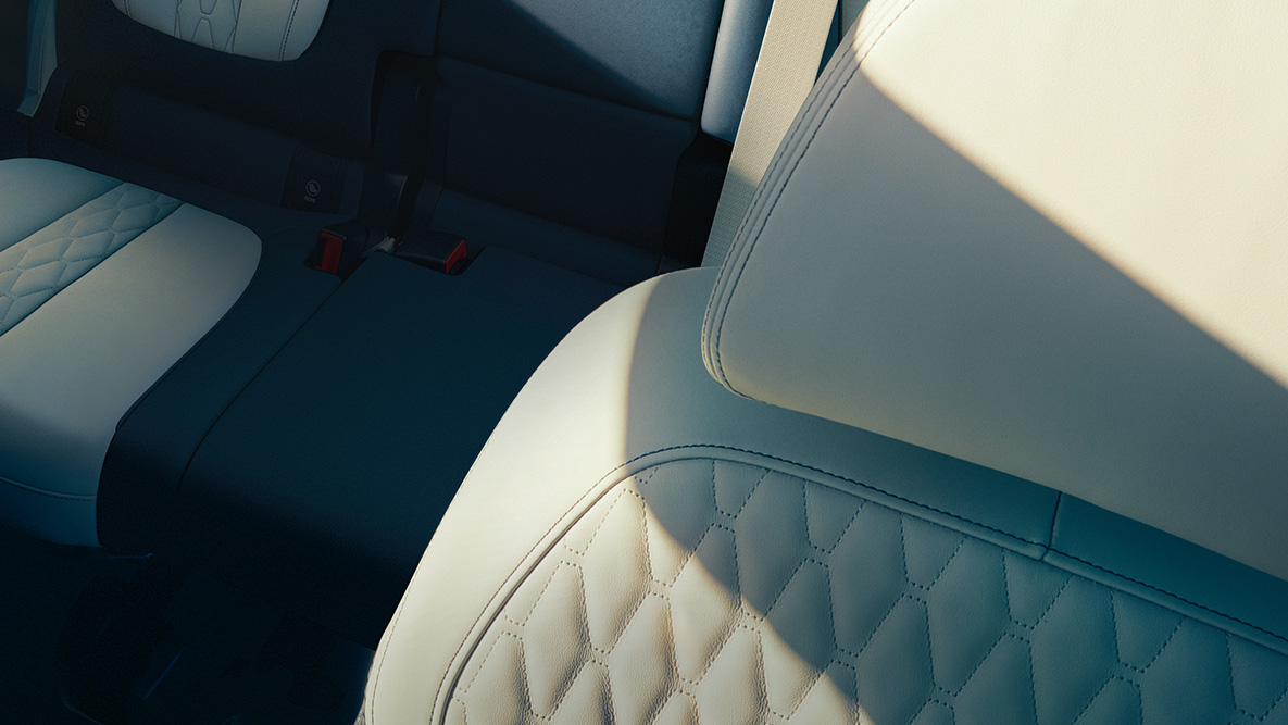 Intérieur cuir BMW X7 Vue en gros plan de l’intérieur cuir Merino