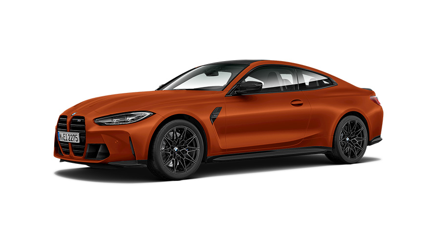 BMW M4 Competition Coupé G82 2021 vue de trois quarts de profil BMW M4 Competition Coupé G82 2021 vue de trois quarts de profil